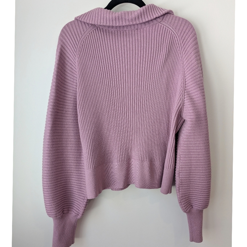 Varley Reid Ribbed Half Zip Sweater In Pink - Picture 6 of 6